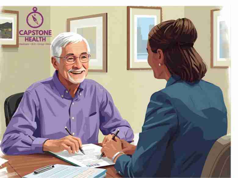 Florida senior reviewing Turning 65 Medicare checklist with Capstone Health.
